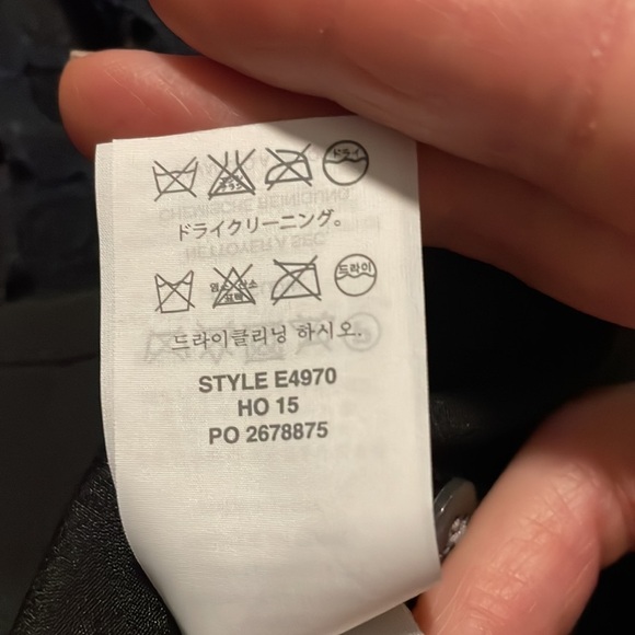 J Crew Women's Lace Front Long Sleeve Cardigan Sweater Black Blue Size Small B2 - Picture 5 of 5